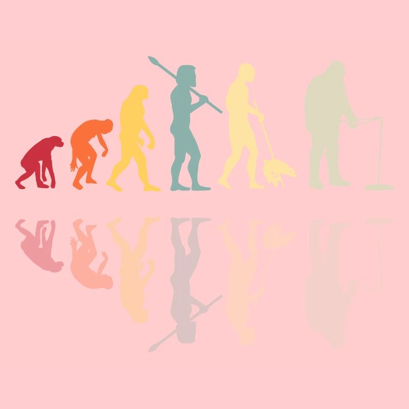 Fischer Menschliche Evolution Vintage Eisfischen