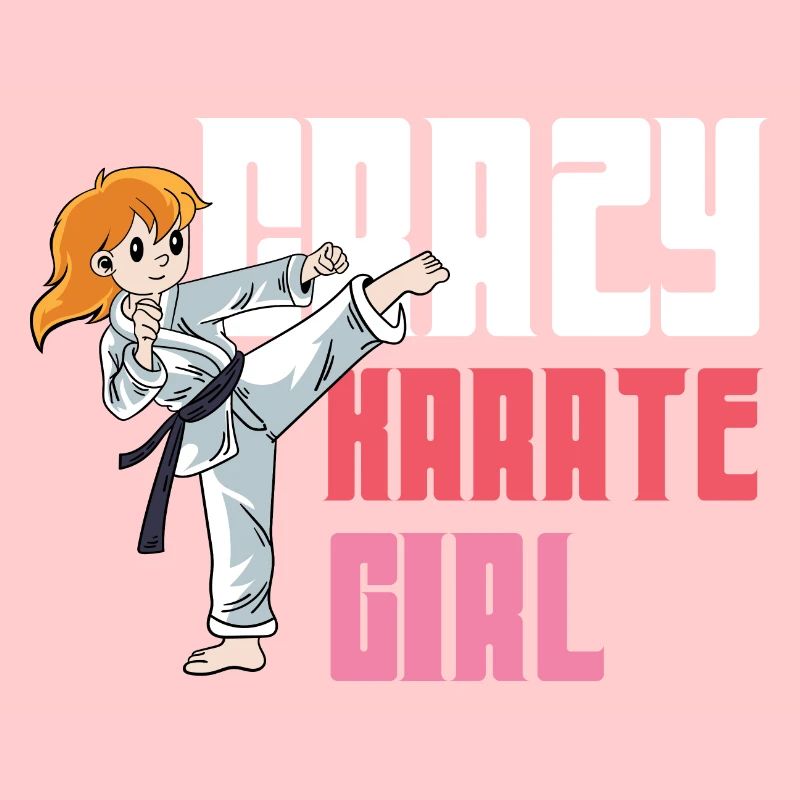 Verrücktes Karate Mädchen Kampfkunststudent Gesche