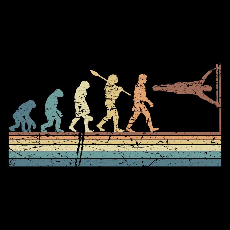 Evolution of man Calisthenics Retro Vintage