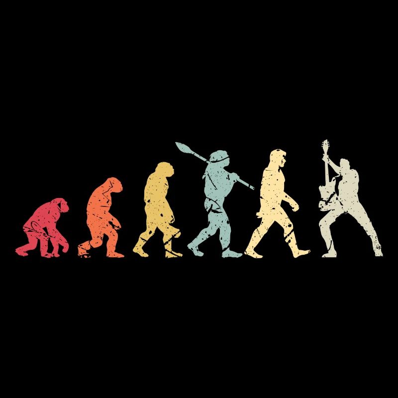 Human Evolution Guitar Band Retro Vintage