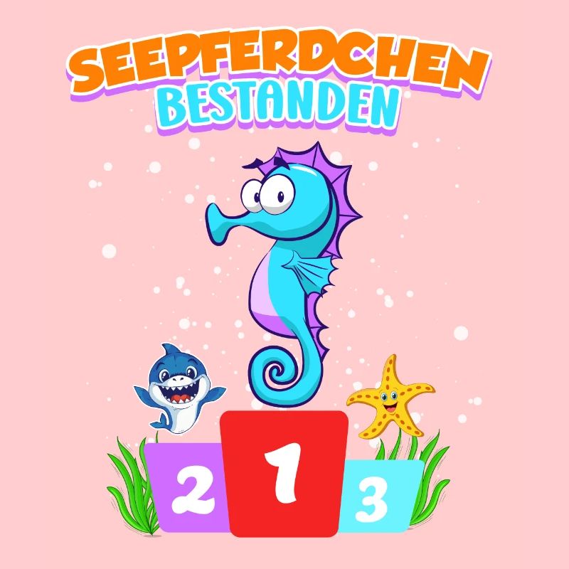 Seepferdchen bestanden Junge Kinder