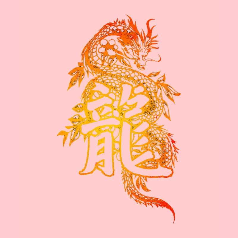 Dragon avec des caractères chinois