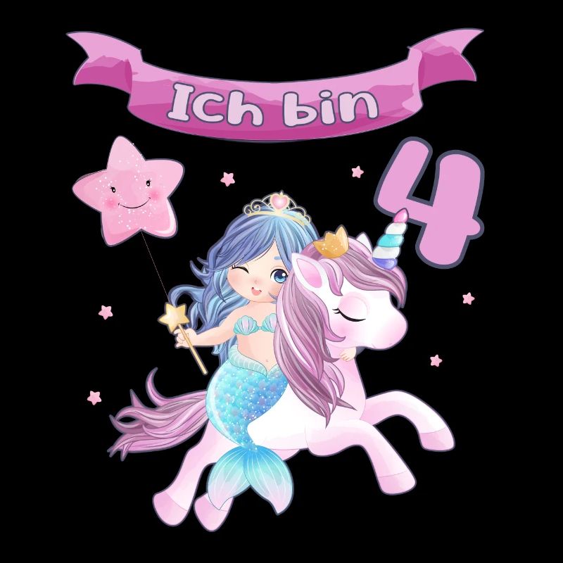 4. Geburtstag - Meerjungfrau mit Einhorn Mädchen 4