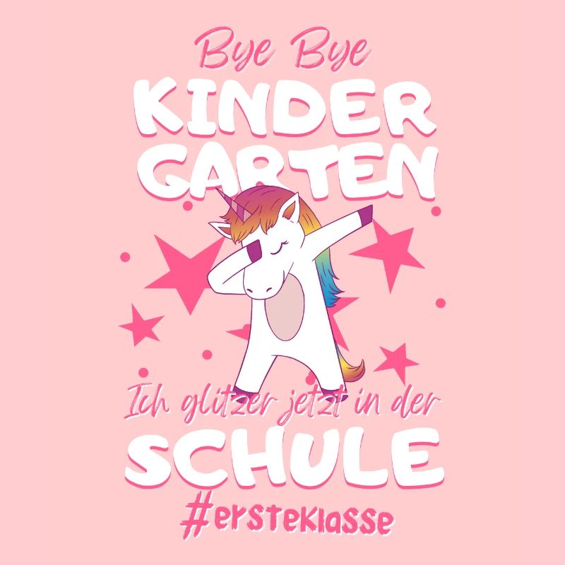 Bye Bye Kindergarten Einhorn Schulkind Einschulung