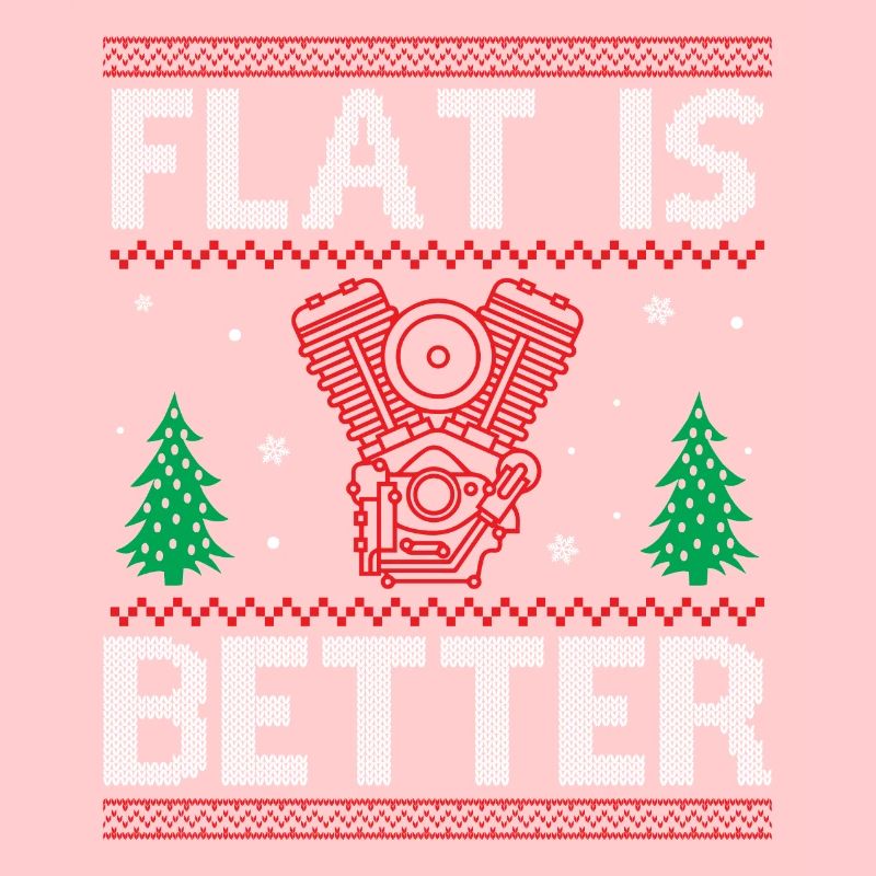 Engine Car Tuning Ugly Christmas - Flat Is Better