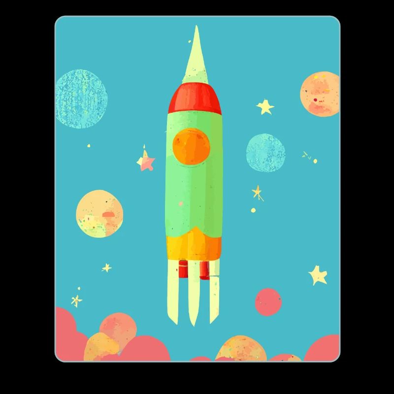 Rocket Children Space Planets Stars Vaisseau spatial