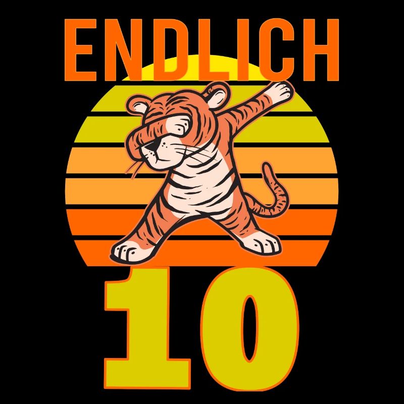 10 Geburtstag Löwe Tiger witzig 10 Jahre Junge