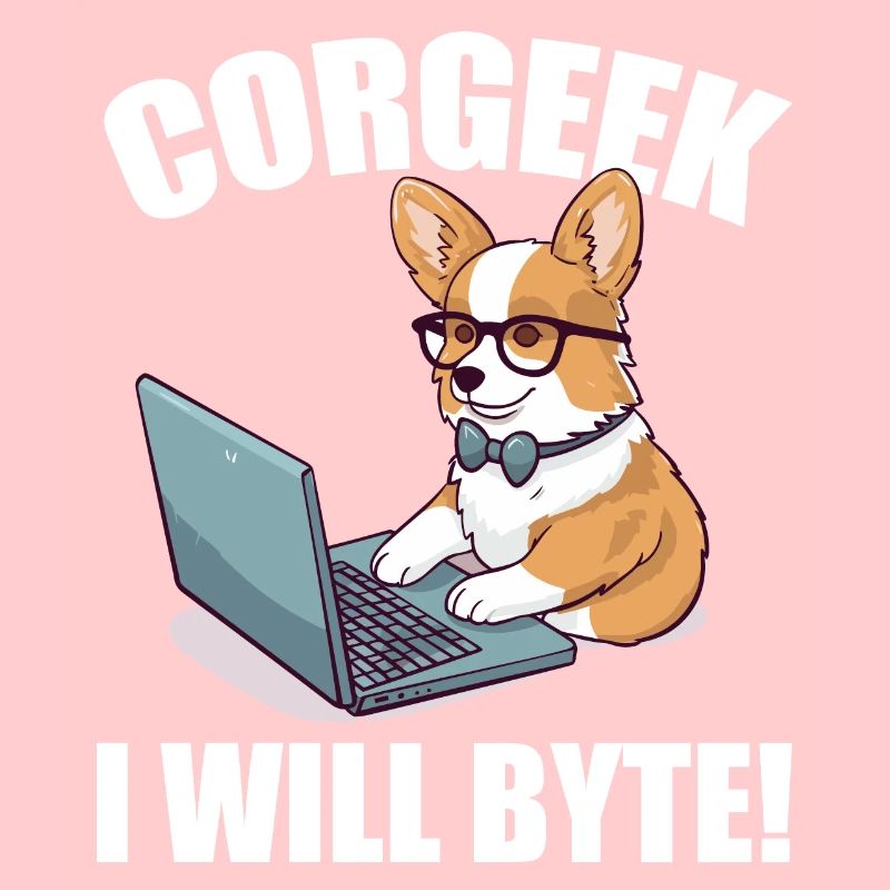 Corgi mit Brille I Will Byte Computerfreak Corgeek