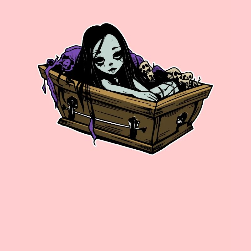 Romantischer Goth in Sarg - Gothic Emo Grufti