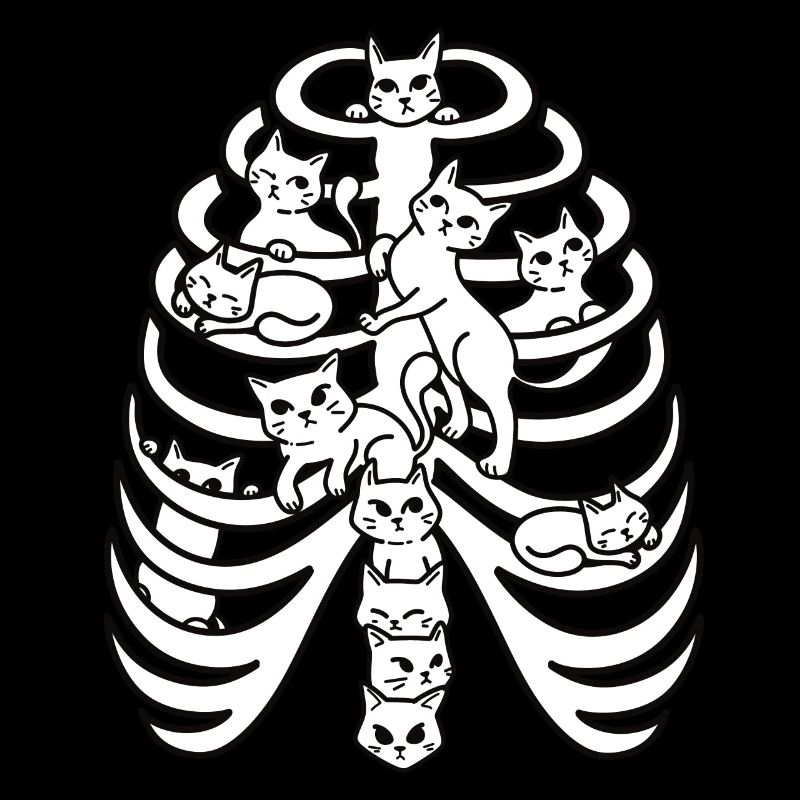 Chat Halloween Squelette Costume Cat Bones