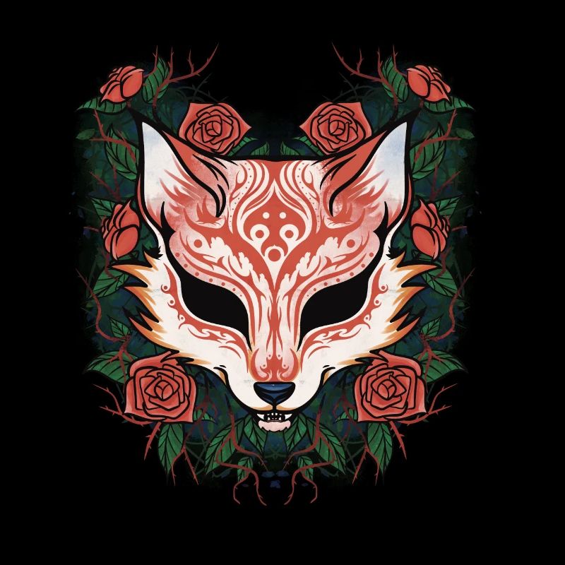 Kitsune Fox Ghost Mask Esthétique Shinobi Demon