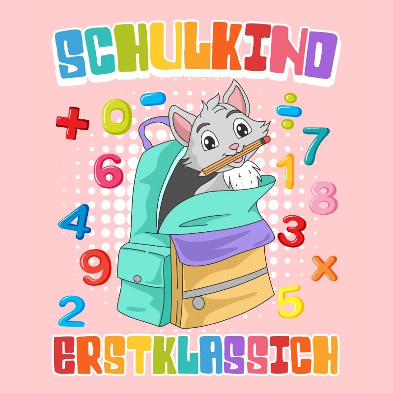 Schulkind Erstklassich Katzenfans Einschulung