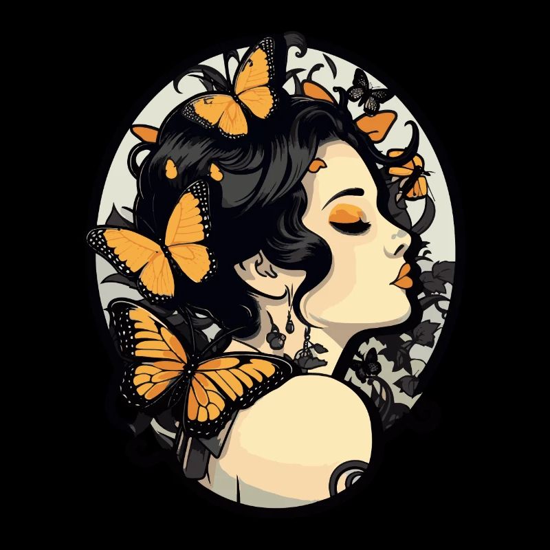 Gothic Mädchen mit Schmetterlingen: Goth Ästhetik