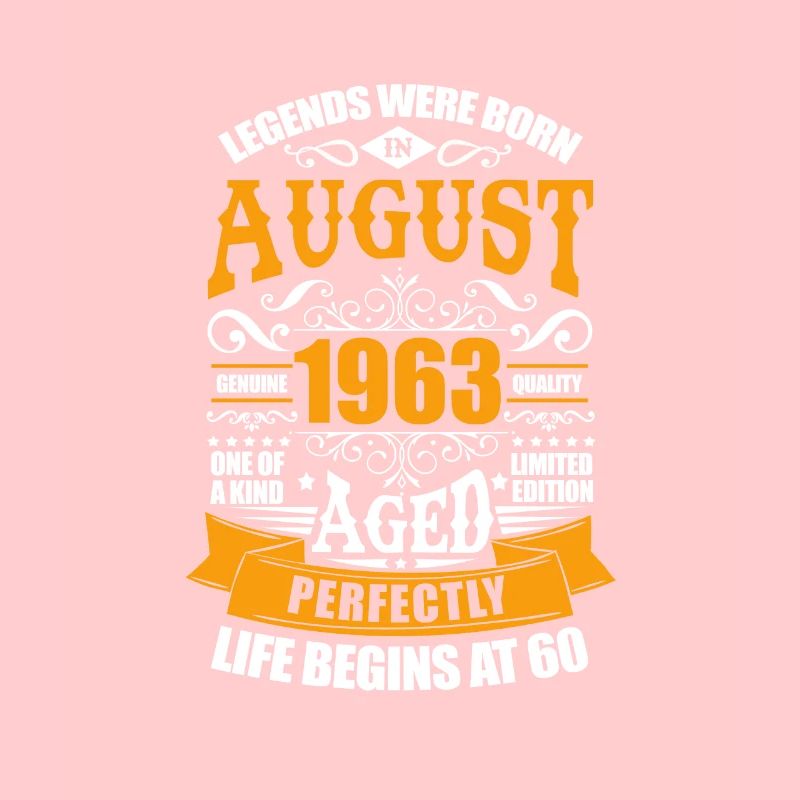 August 1963 60th birthday 60 years gift