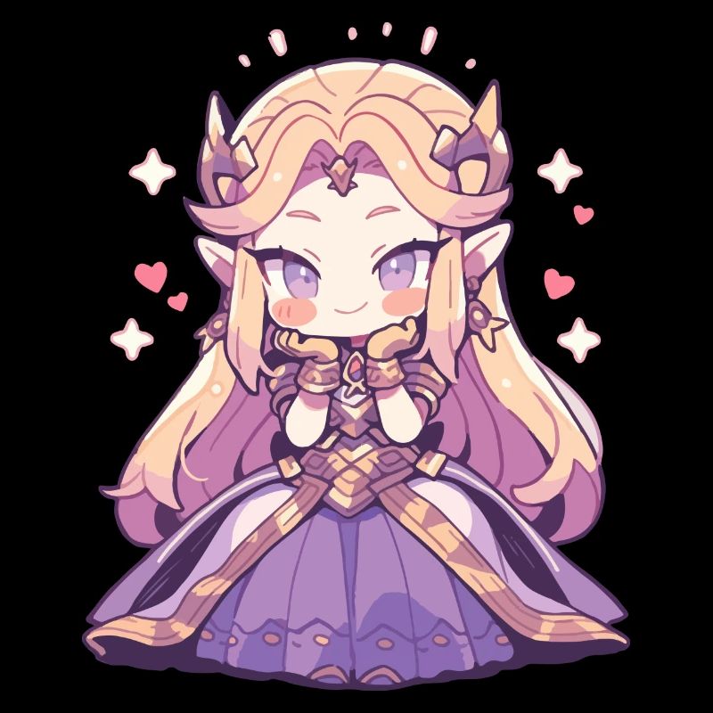 Princesse Chibi mignonne - Conception de conte de fées mignon