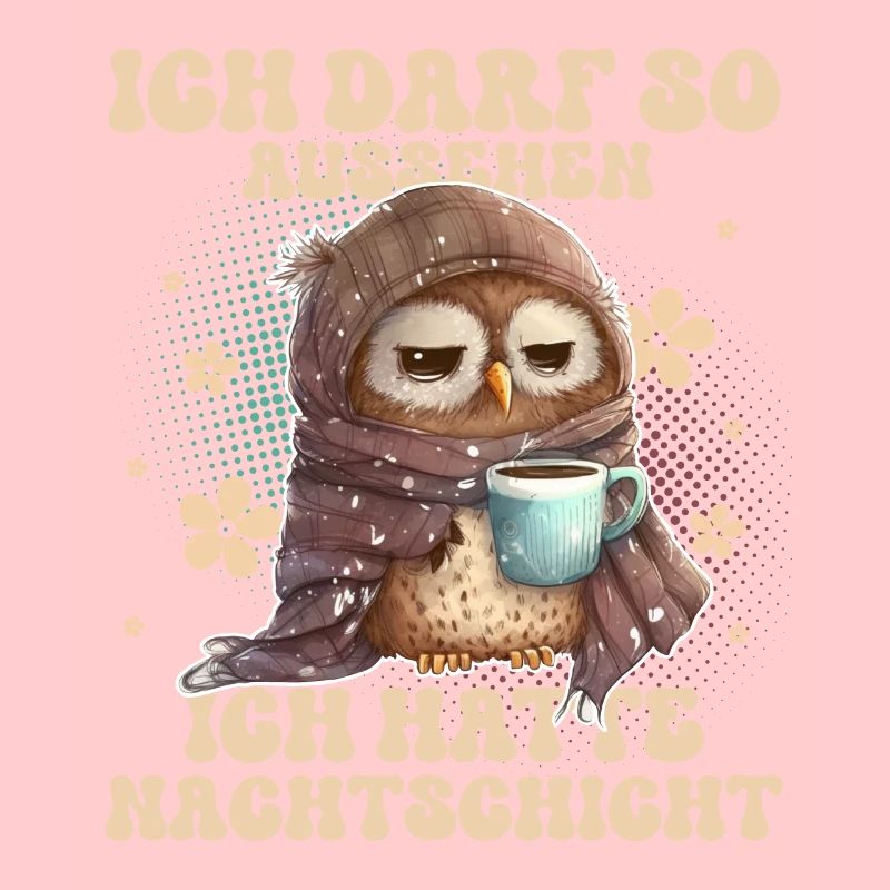 Eule Nachtschicht Müde Kaffee