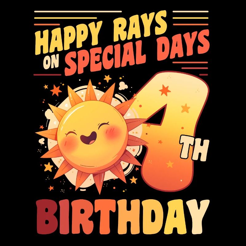 Happy Rays On Special Days 4th Birthday 4 Years