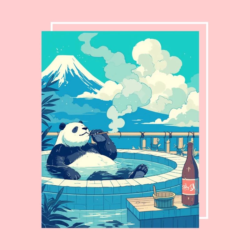 Panda Ours Onsen Panda géant japonais