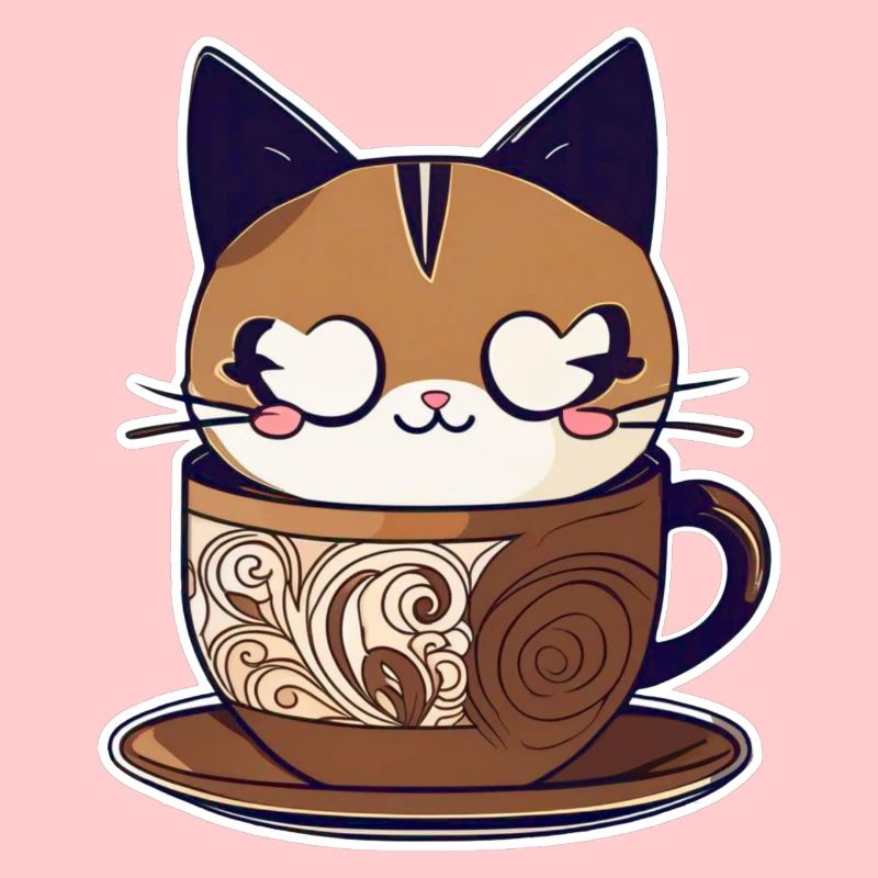 Chat de café mignon