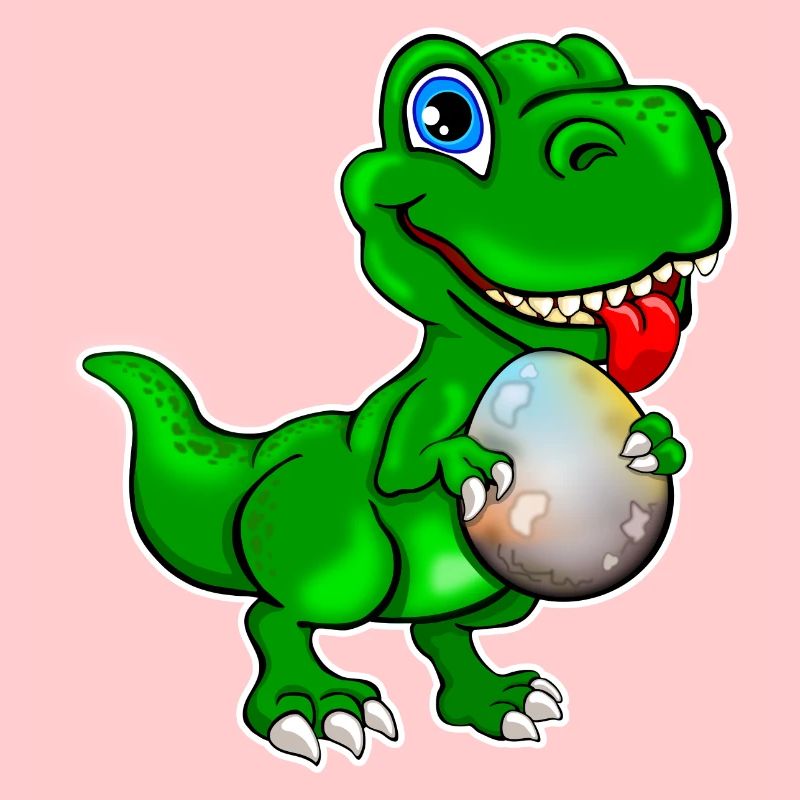 Dino mit Dinoei - Dinosaurier mit Ei