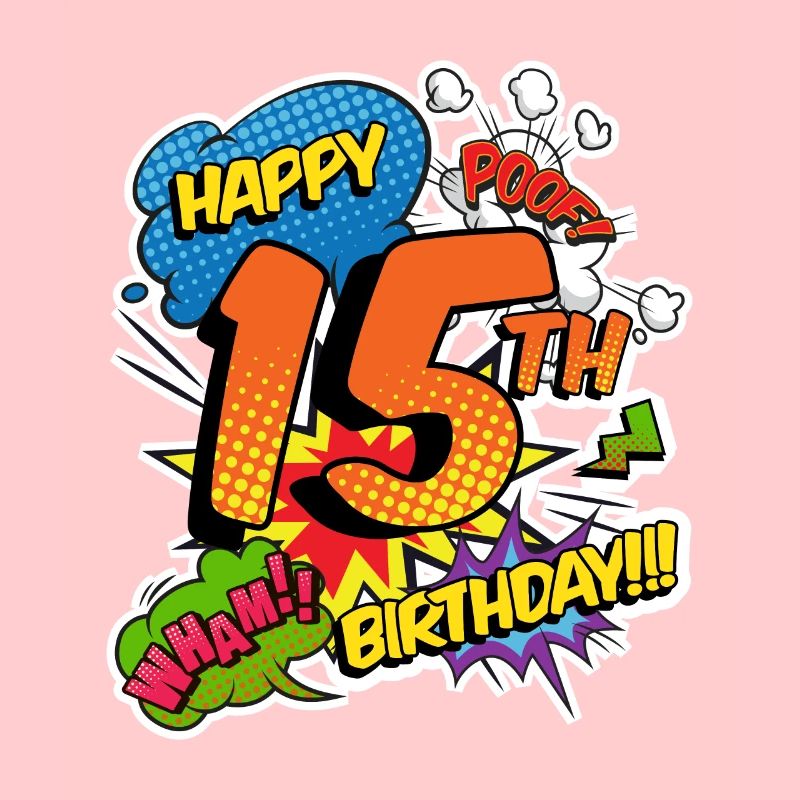 15. Geburtstag Junge Comic-Stil Superhelden