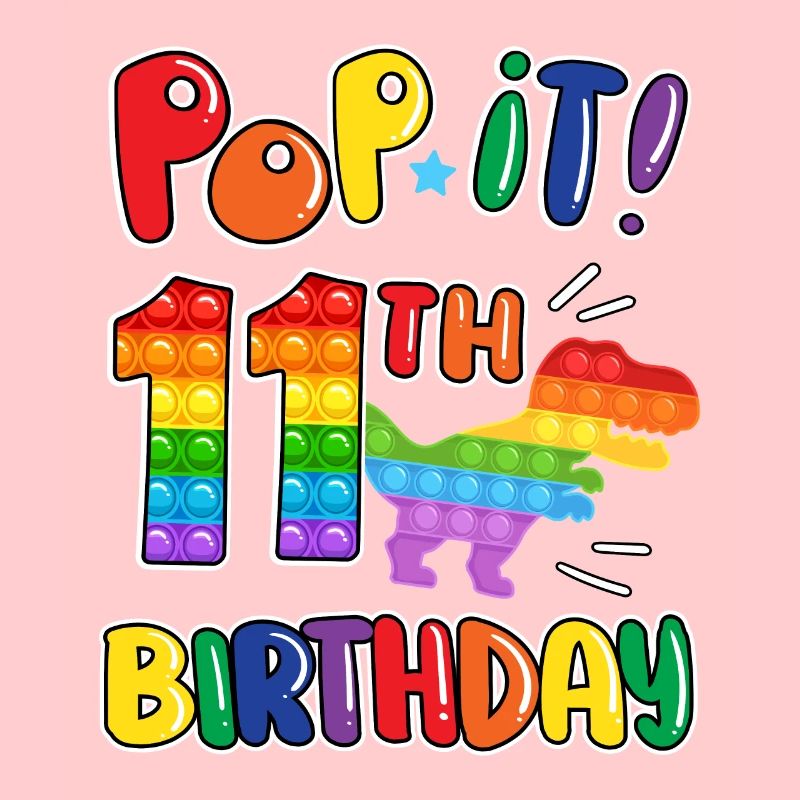 Pop It Dinosaurier Glücklich 11. Dino Geburtstag