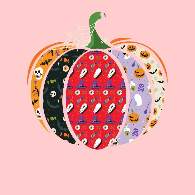 Spooky Patterned Pumpkin Halloween Holiday