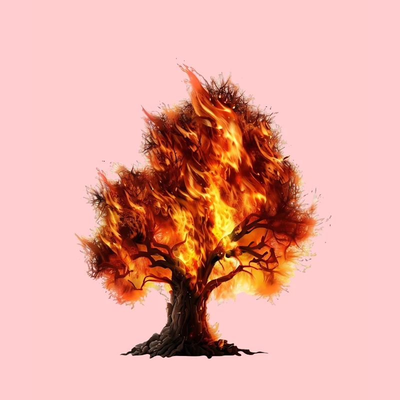 Tree on fire