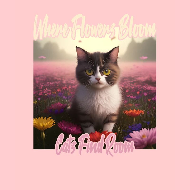 Chat dans la mer de fleurs