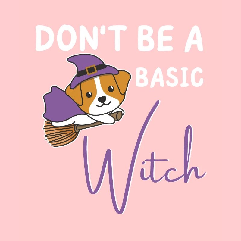 Jack Russell Halloween Hexe don't be a basic witch