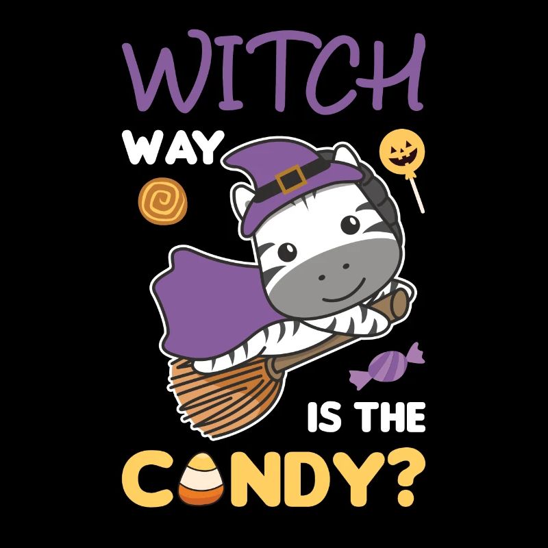 Zebra Hexen Witch way is the candy Happy