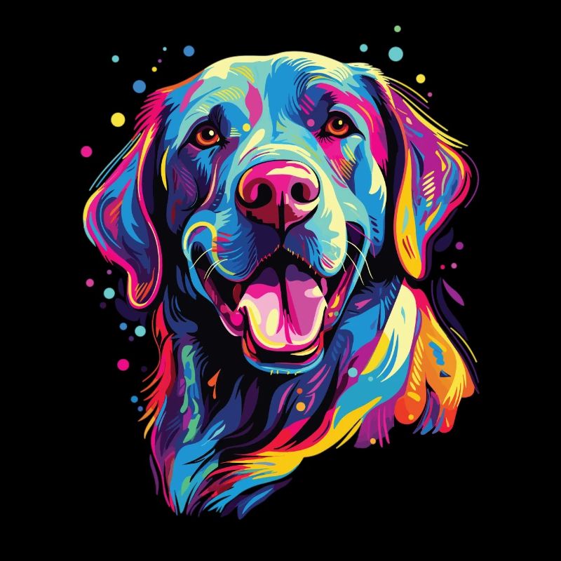 Aquarelle colorée Labrador Labbi