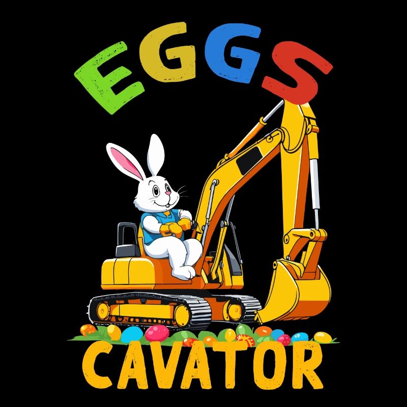 Lustiger Ostern Spruch Osterhase Baggerfahrer