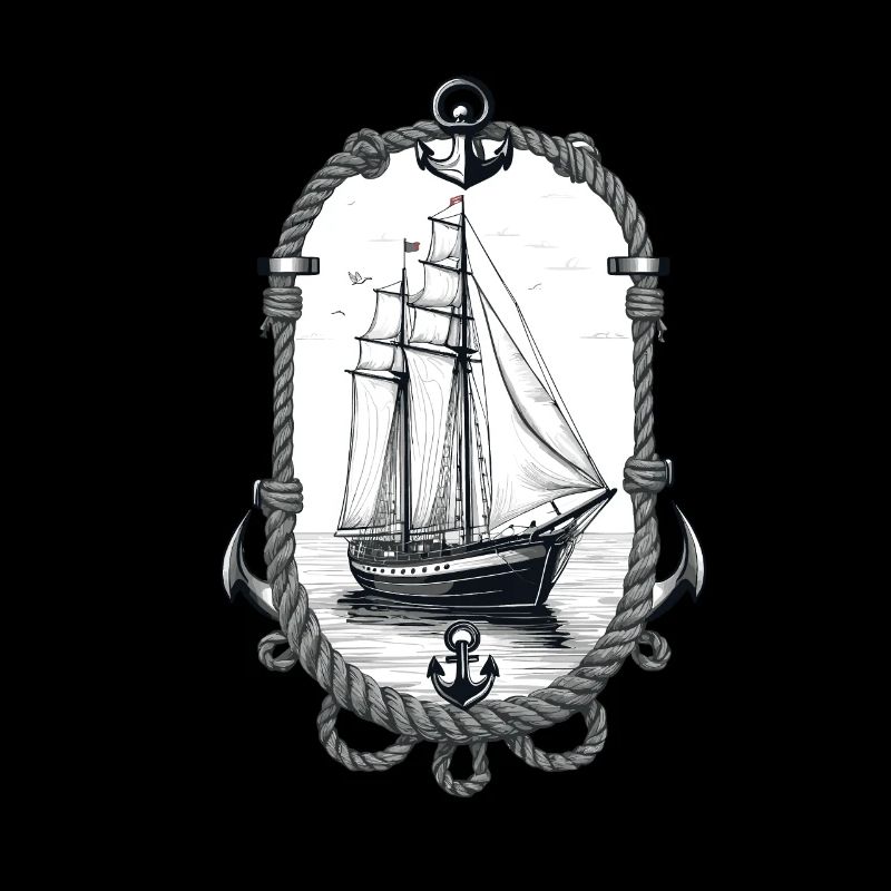 äMaritime Abenteuer Segelschiff Illustration