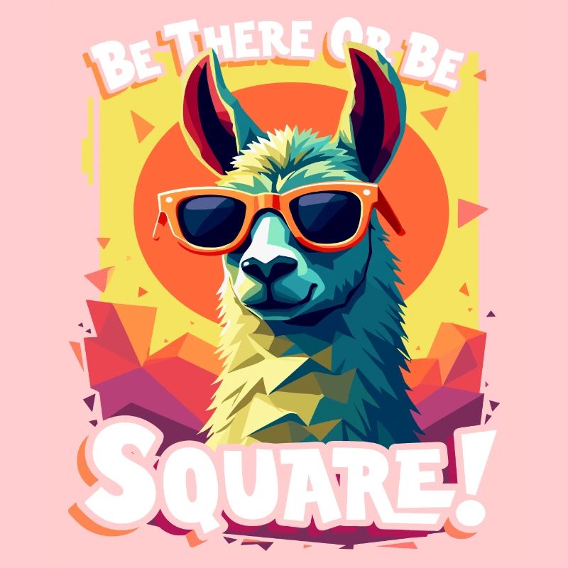 Sei dabei oder sei quadratisch – Lustiges Lama-Design