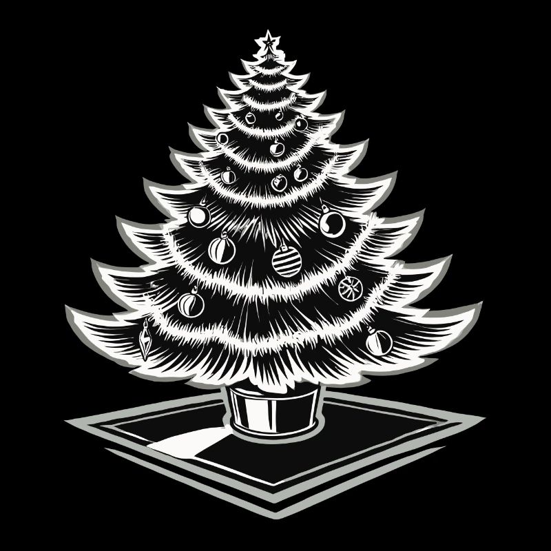 Christmas tree with baubles for festive