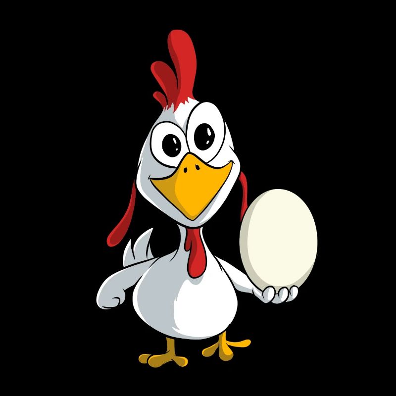 Funny chicken with an egg