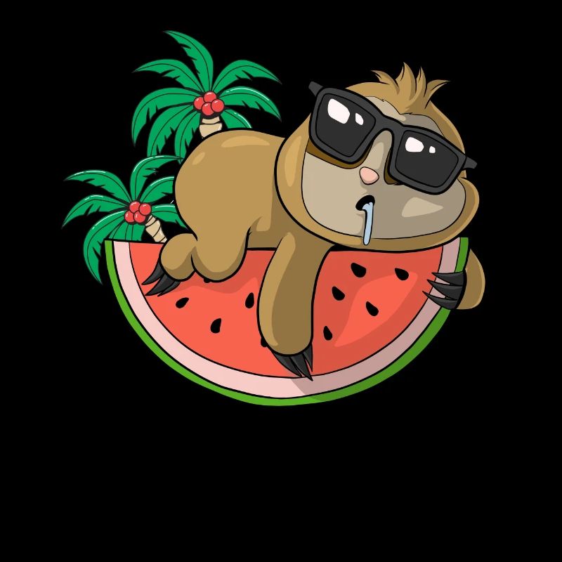 Faultier chillt auf Melone Sommer