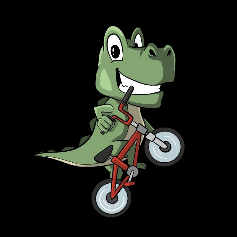 Dinosaur T-Rex rides BMX