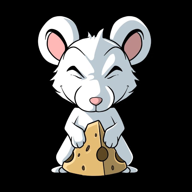 Cute mouse with cheese