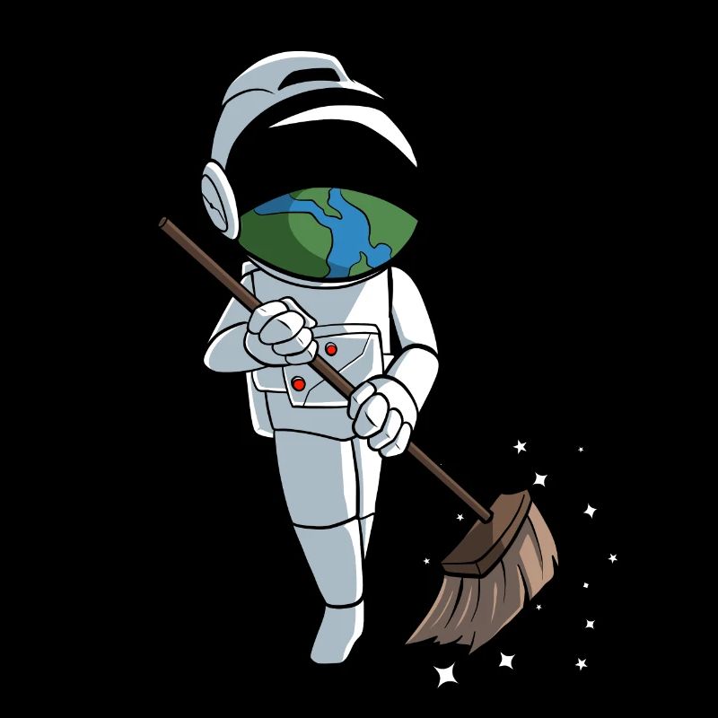 Astronaut sweeps stardust