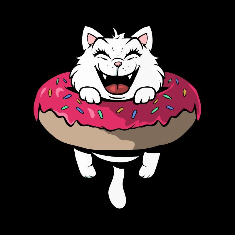 Cute cat in the donut