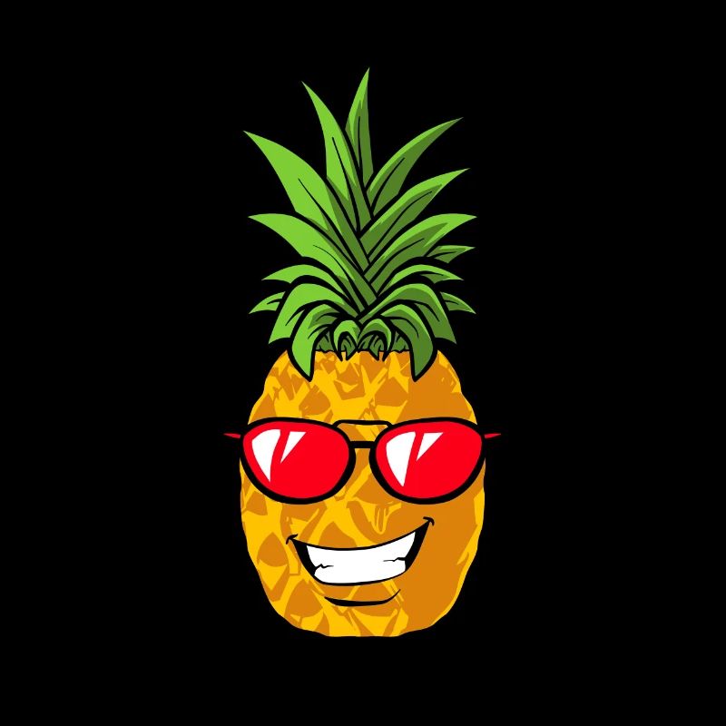 Funny pineapple with sunglasses