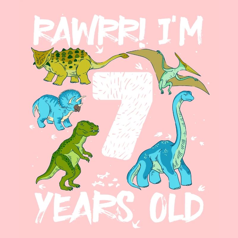 Sept 7 ans 7e anniversaire 7 ans, dinosaure