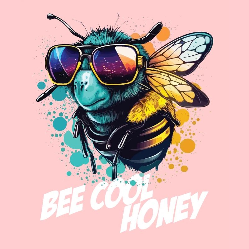 Graffiti Hummel mit Sonnenbrille Bee Cool Honey
