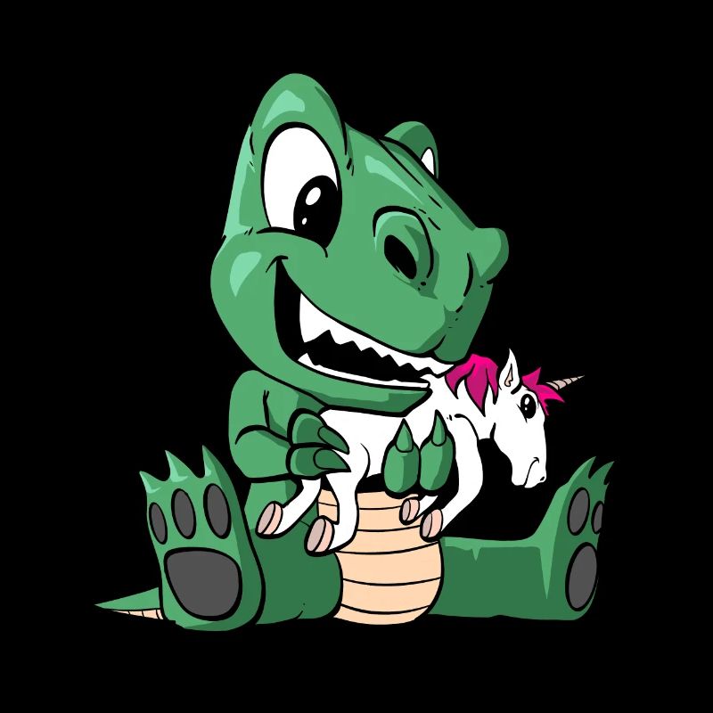 Dinosaurier mit einem niedlichen Einhorn