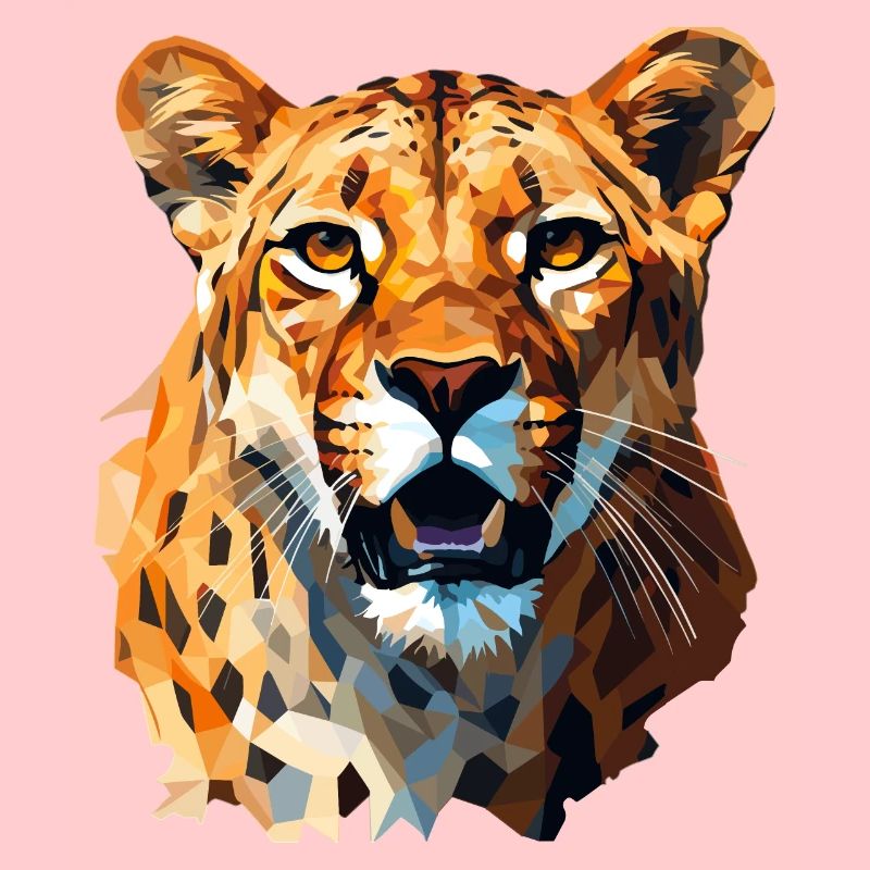 Guépard dans le style polygonal