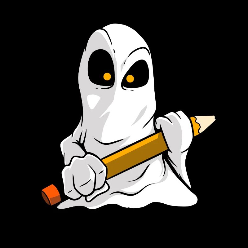 Niedlicher Cartoon Geist mit Bleistift