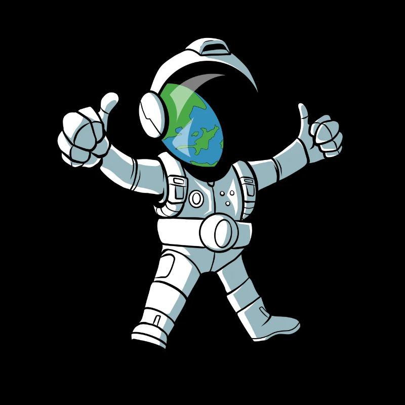 Cartoon astronaut in outer space