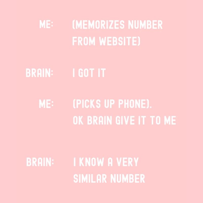 Bad Memory forgetting phone numbers